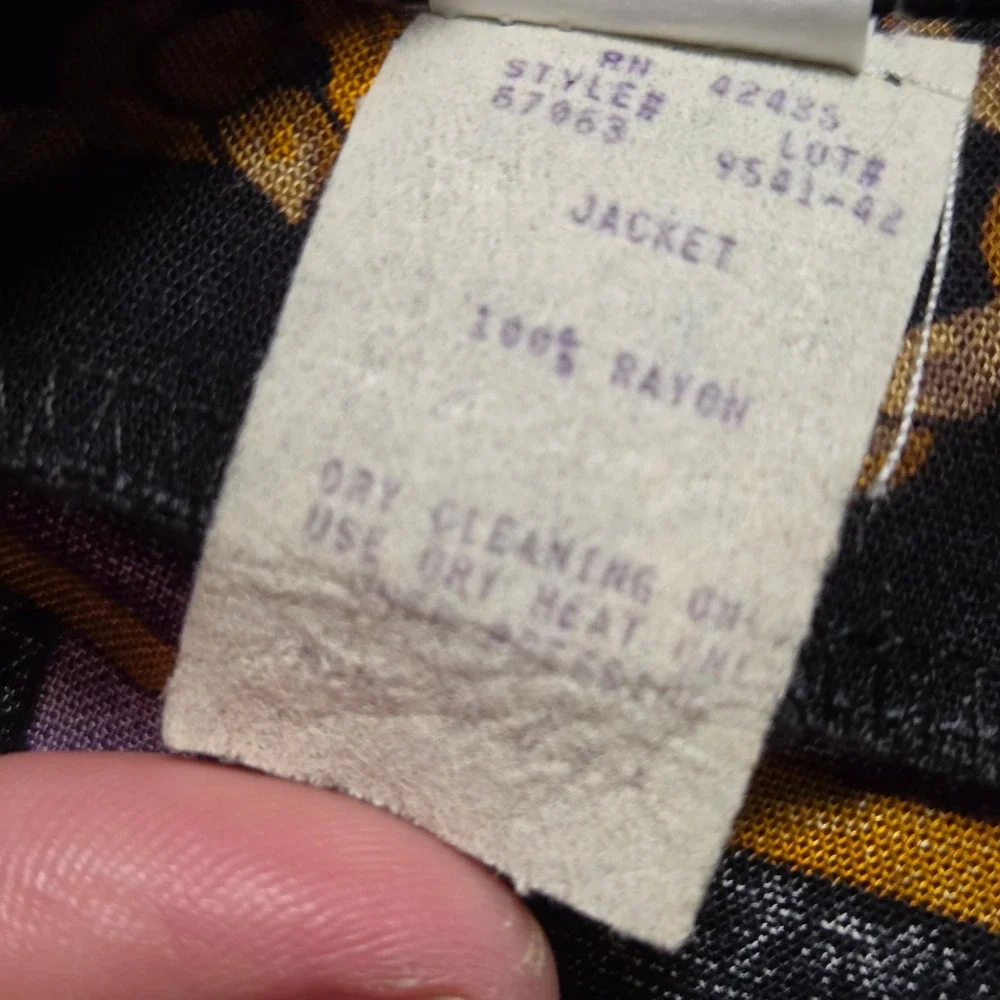 Vintage Sheri Martin Rayon Open Front Jacket Geometric M Maximalist 80s 90s